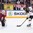 COLOGNE, GERMANY - MAY 16: Germany's Felix Schutz #55 with a scoring chance against Latvia's Elvis Merzlikins #30 during preliminary round action at the 2017 IIHF Ice Hockey World Championship. (Photo by Andre Ringuette/HHOF-IIHF Images)

